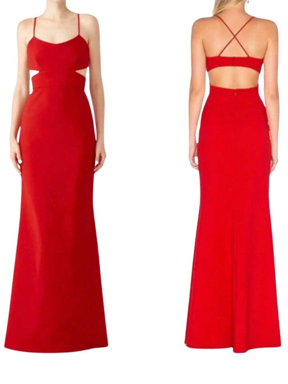 Jill Jill Stuart Red Cutout Formal Maxi Gown - Size 4